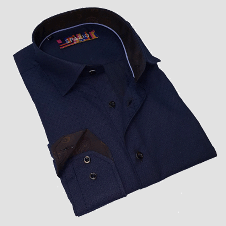 Spazio Clothing Navy Long Sleeve Shirt