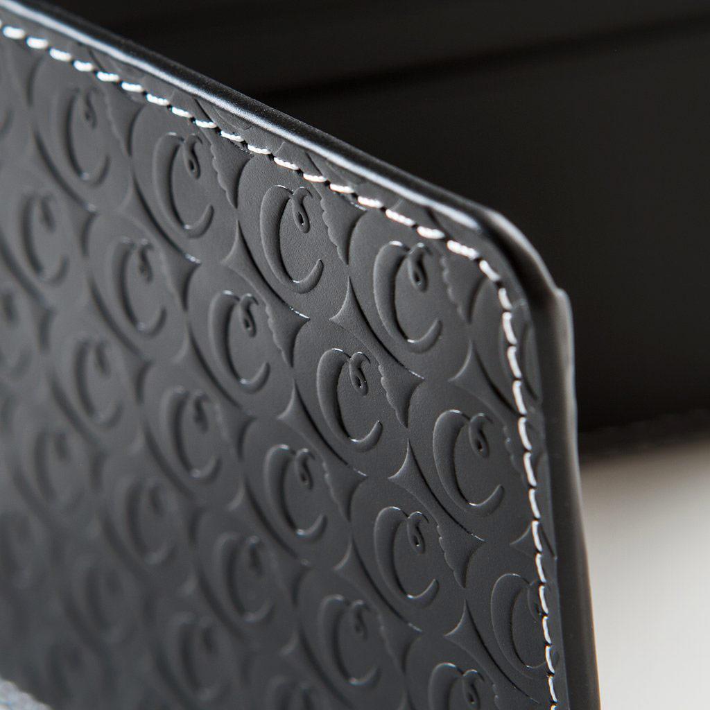 Leather Monogram Wallet (Black) Detail | Cookies Clothing