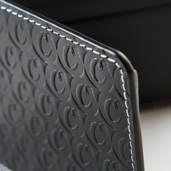 Leather Monogram Wallet (Black) Detail | Cookies Clothing
