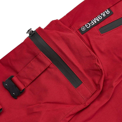 Combat Nylon Shorts (Red) Detail | 8&9 Clothing
