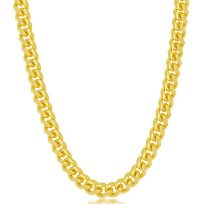 Sterling Silver 6mm 'Solid' Miami Cuban Chain - Gold Plated | USW