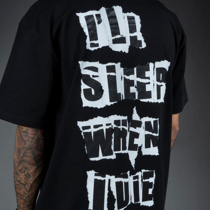 OE Sleep When I Die Ransom HW Tee (Black) Detail | Hasta Muerte