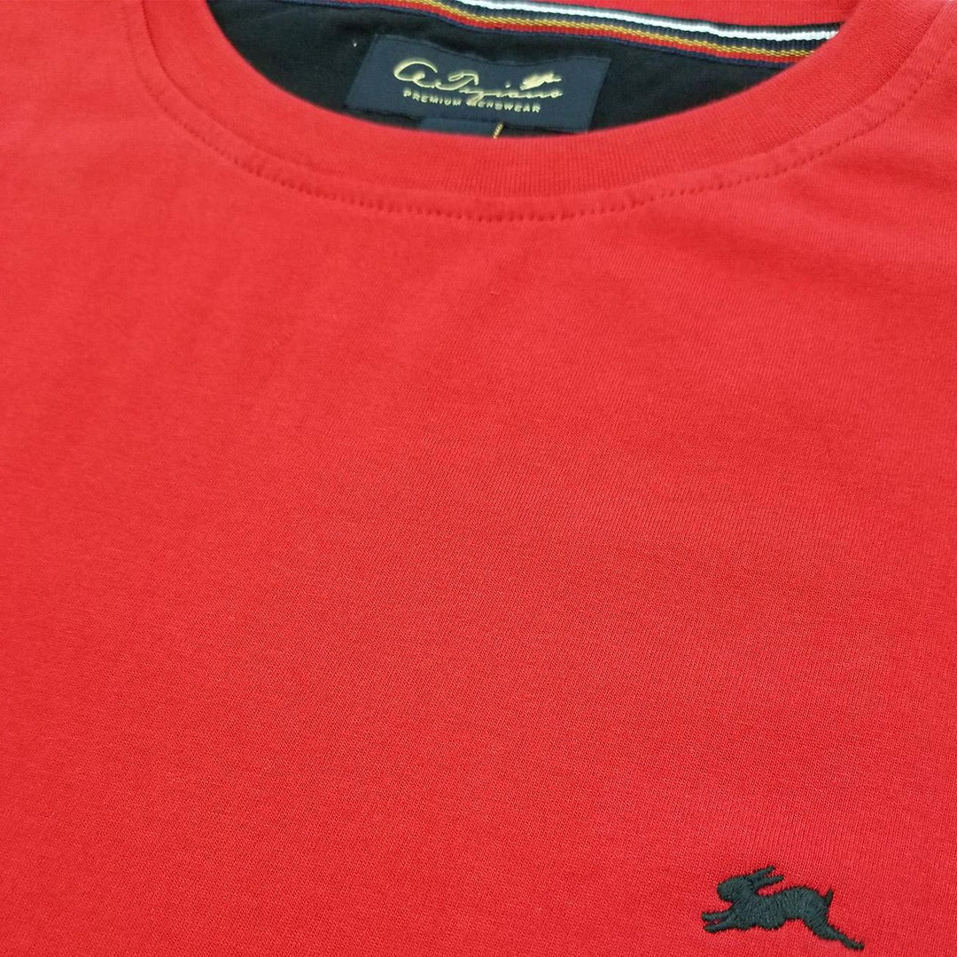 Evan Plain T-Shirt (Red) Detail | A. Tiziano