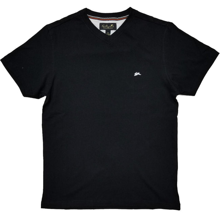 Cameron Plain V Neck T-Shirt (Black) | A. Tiziano