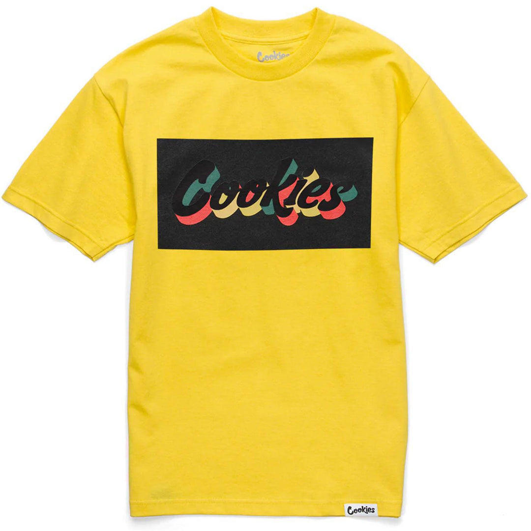 Searchlight Logo Box 3 Tee (Yellow/Forest Green) | Cookies Clothing