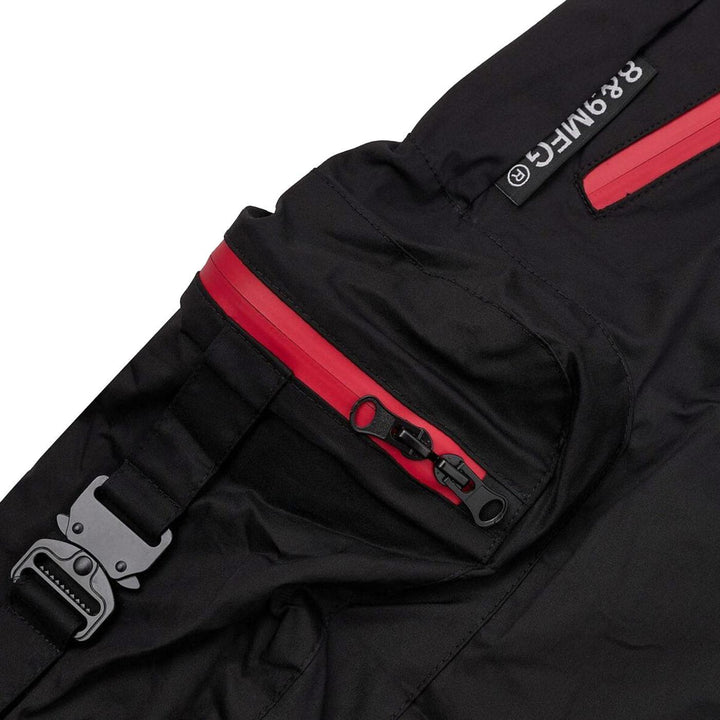 Combat Nylon Shorts (Black/Red) Detail | 8&9 Clothing