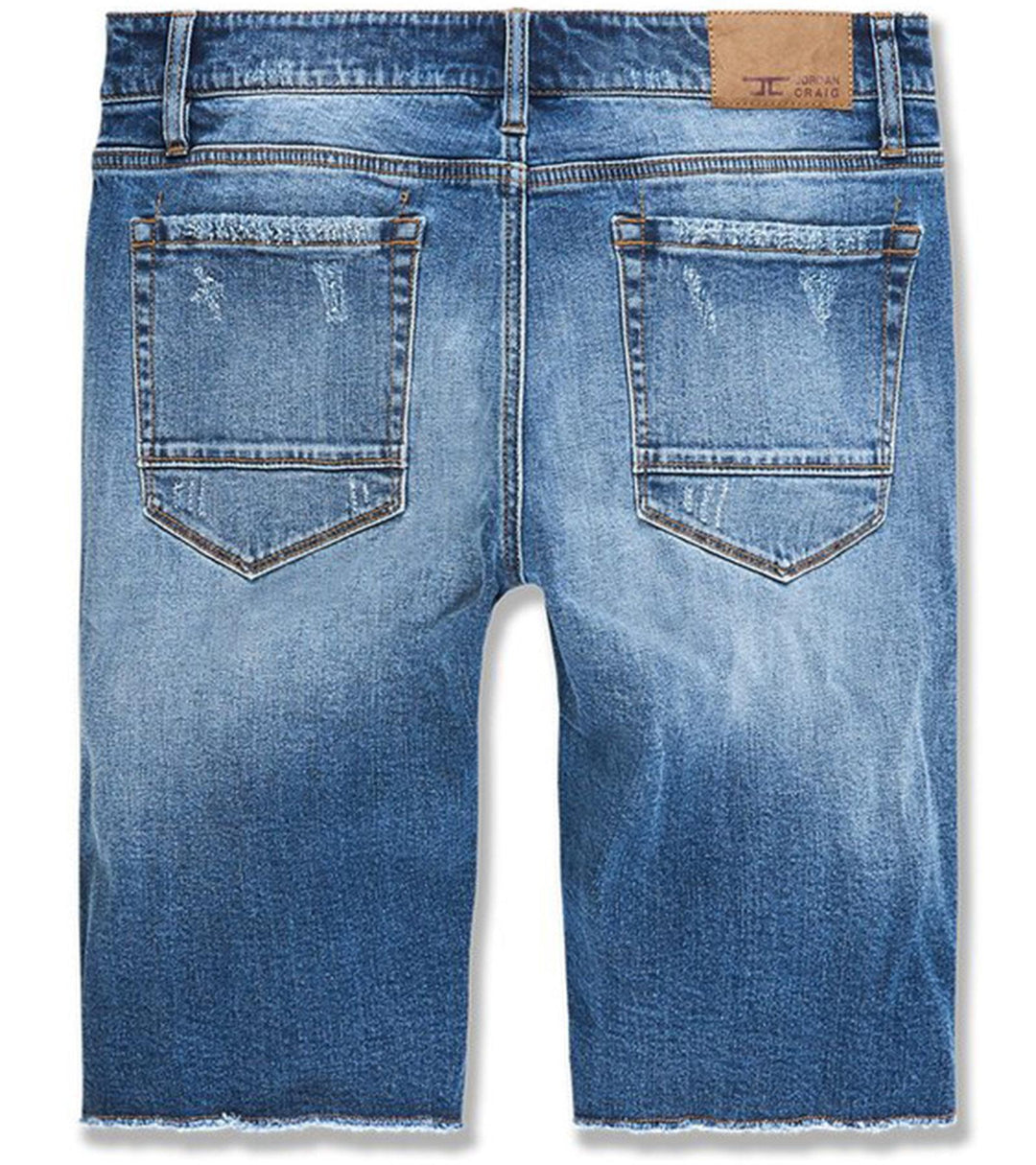Edison Denim Shorts (Medium Blue) Rear | Jordan Craig