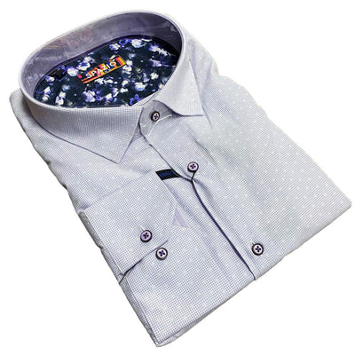 Geometry Button Up Long Sleeve Shirt (Purple) | Spazio Clothing