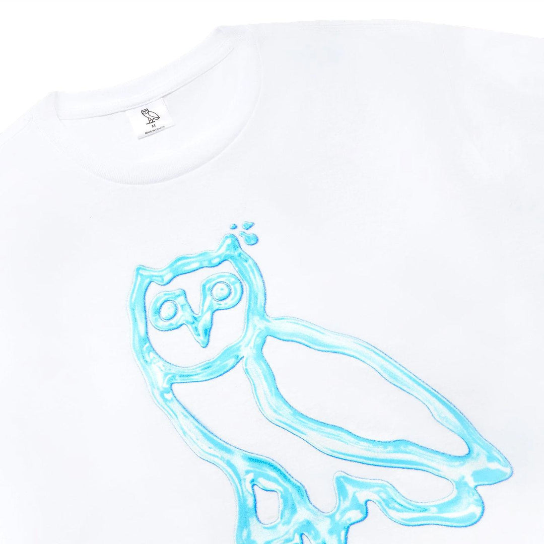 Liquid Owl T-Shirt (White) Detail | October's Very Own