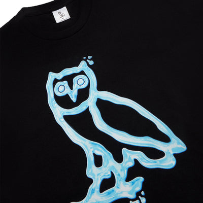 Liquid Owl T-Shirt (Black) Detail | October's Very Own