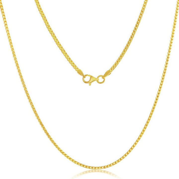 Sterling Silver 1.5mm Franco Chain - Gold Plated