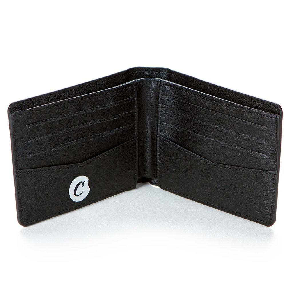 Textured Faux Leather Wallet (Black) Rear | Cookies Clothing