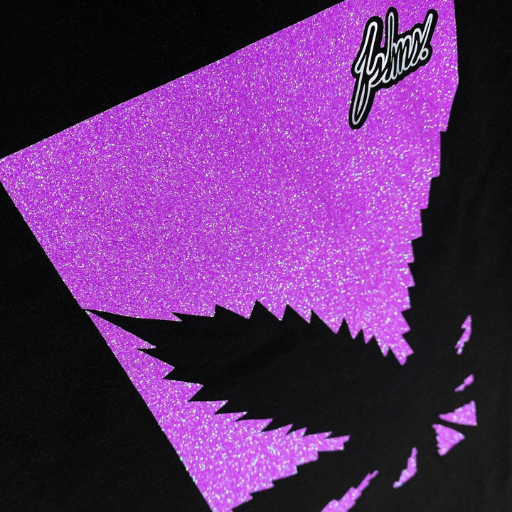 4-20-23 Plant Tee (Black/Purple Glitter) Detail | FSHNS Brand