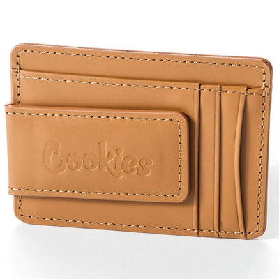 Big Chips & Cookies Money Clip Leather Card Holder (Brown)