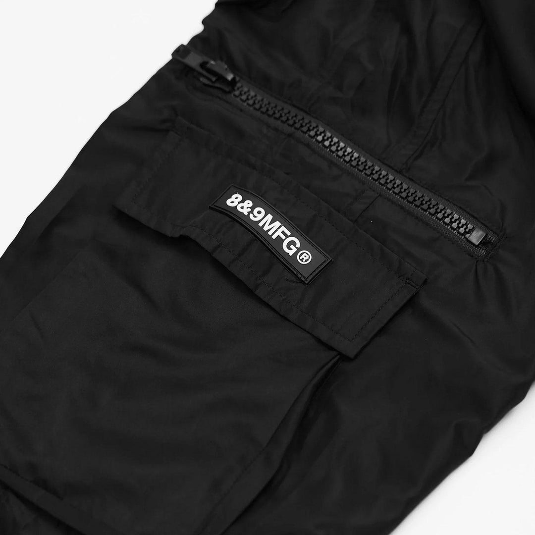 Everyday Nylon Cargo Pants (Black) Zipper | 8&9 Clothing Co.