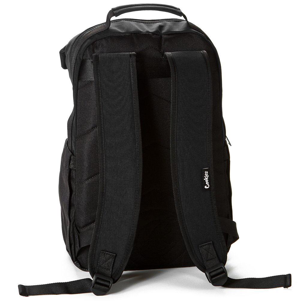 Parks Utility Sateen Bomber Nylon Backpack (Black) Rear | Cookies Clothing
