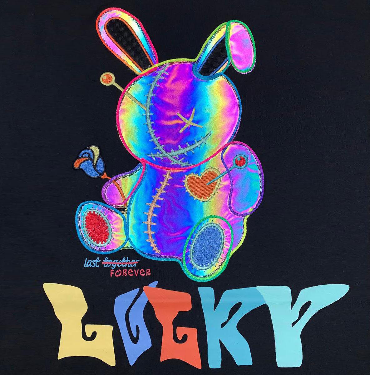 Colorful Lucky Charm Tee (Black) Detail | BKYS