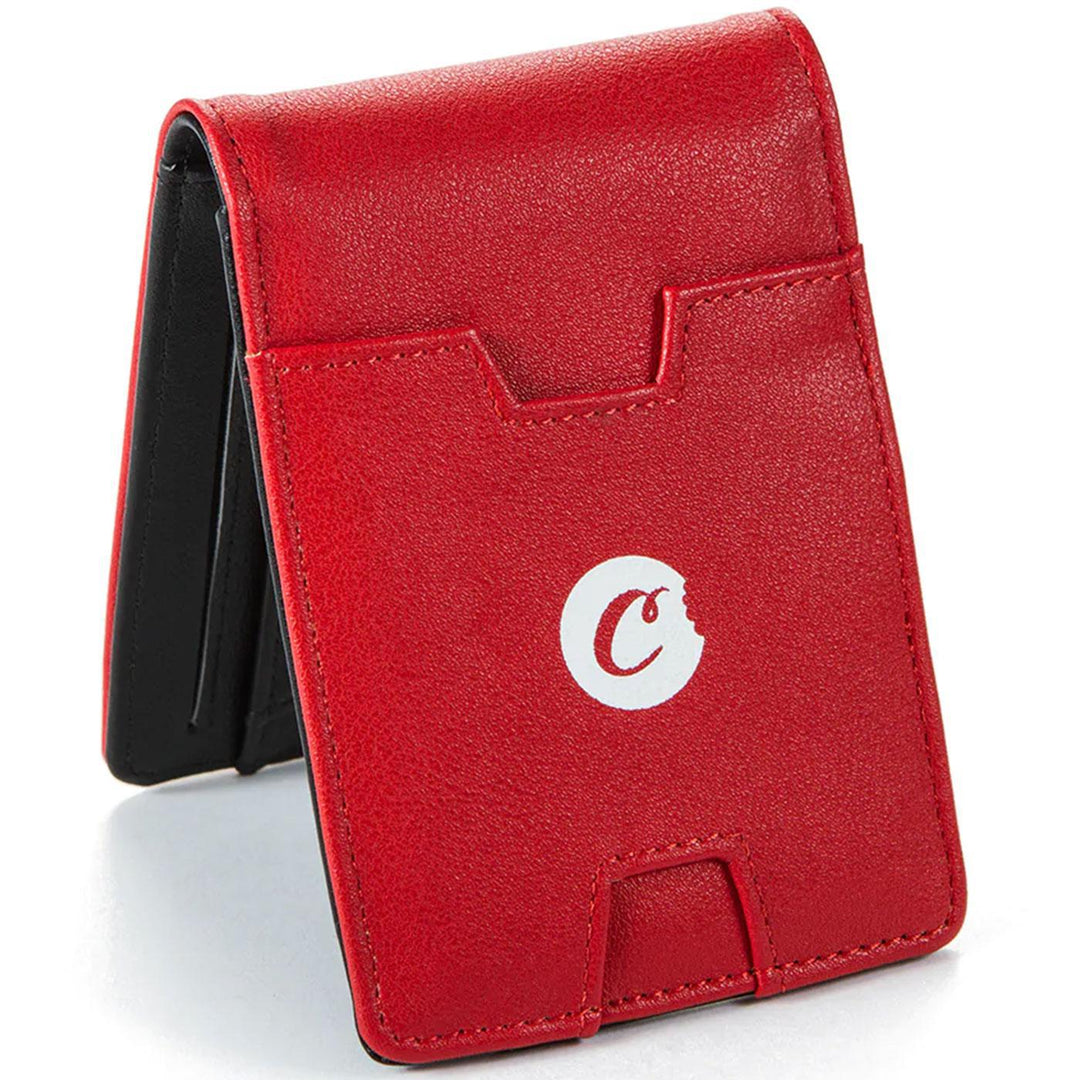 Cookies Bi-Fold Money Clip & Leather Card Holder (Red)