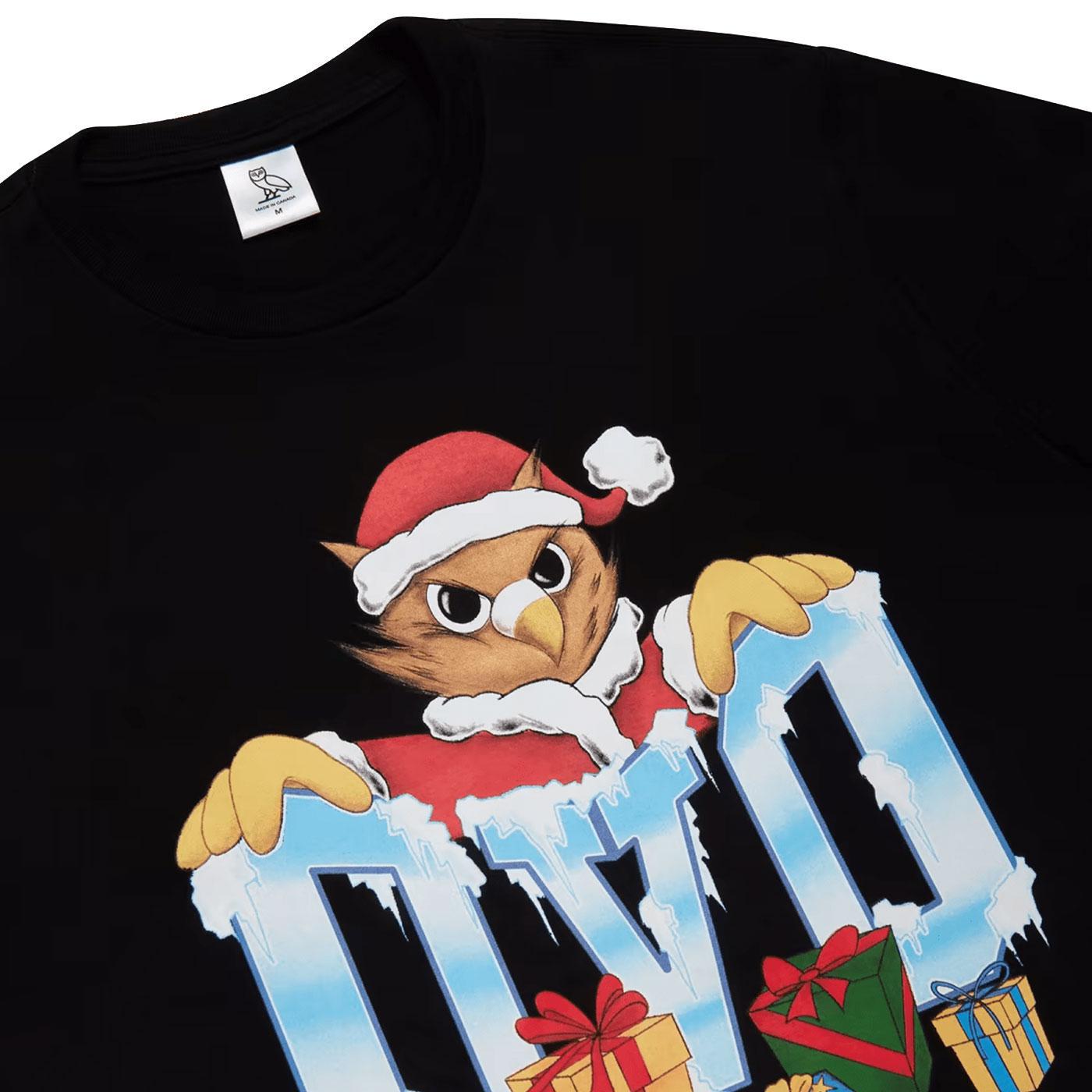 Santa Owl Long Sleeve T-Shirt (Black) | OVO October's Very Own Detail