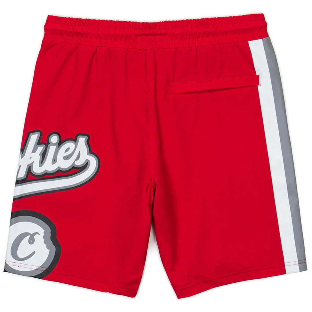Puttin' In Work Boardshorts (Red) Rear | Cookies Clothing